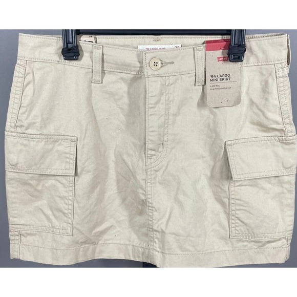Levi's Other - NEW Levi's 94 Cargo Skirt Khaki Size 33 Mini Retro Tan Beige - 100% Cotton